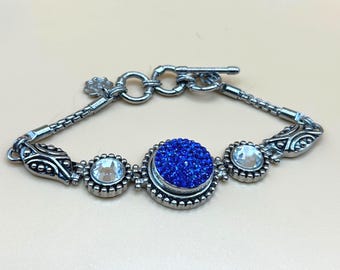 Magnolia and Vine Blue Druzy Bracelet