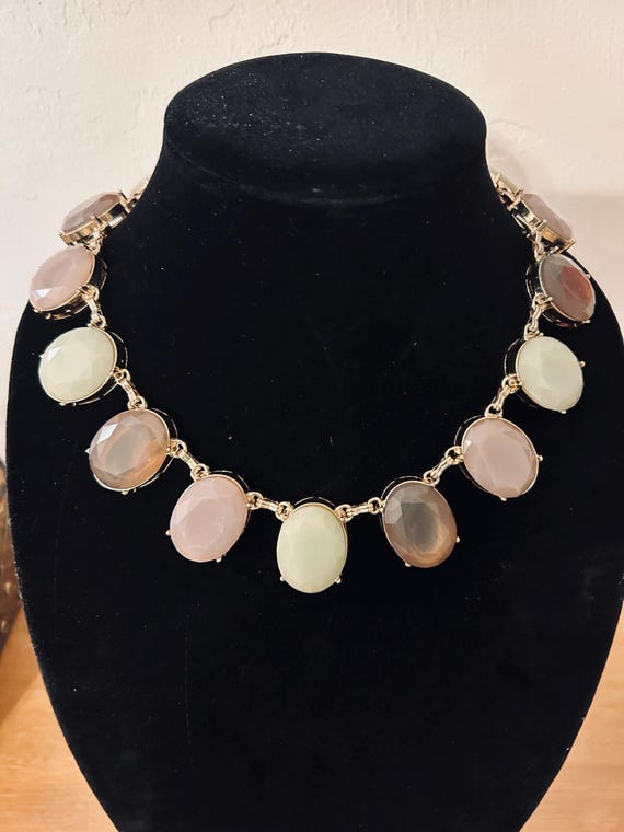 Talbots Gold and Lavender Statement necklace - image 1