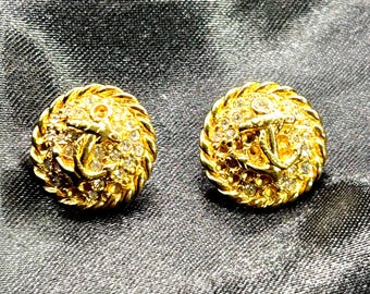 Vintage Carol Lee Gold Anchor Earrings