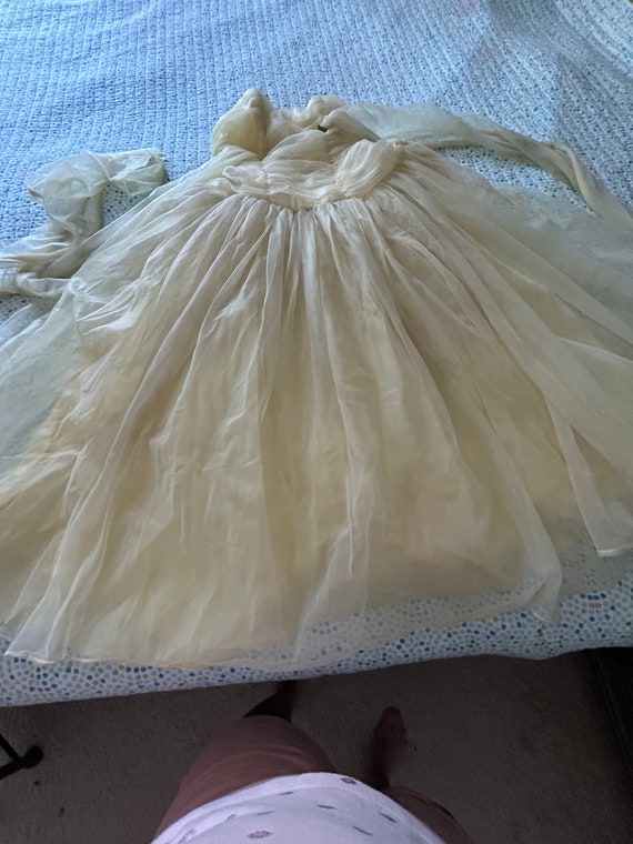 1950's Yellow Taffeta Prom Dress - image 7