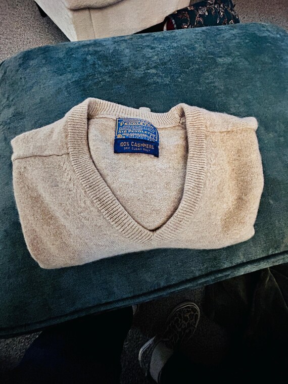 Vintage Pendleton Cashmere Pullover Size Large - image 7