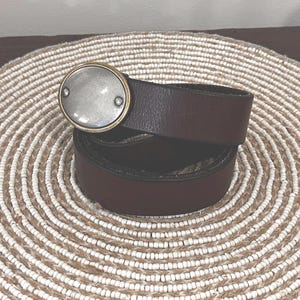 Fossil Leather Belt Vintage 70\'s Boho Style with Silver Hardware Vintage Fossil Belt - Etsy main image 4