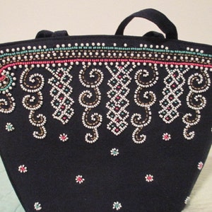 Beaded Navy Handbag Vintage