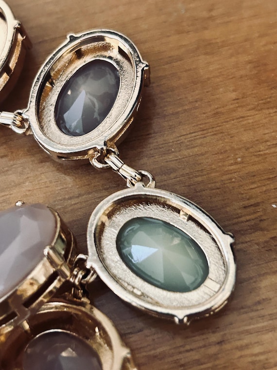 Talbots Gold and Lavender Statement necklace - image 6