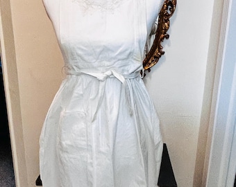 Vintage Hand embroidered White lace Aprons