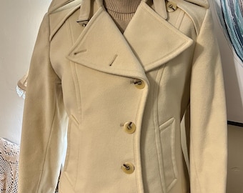 Cole Haan Cream Virgin Wool Jacket
