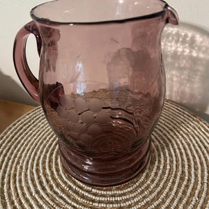 Vintage  Amethyst Glass Pitcher