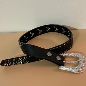 Child’s black leather Studded Belt