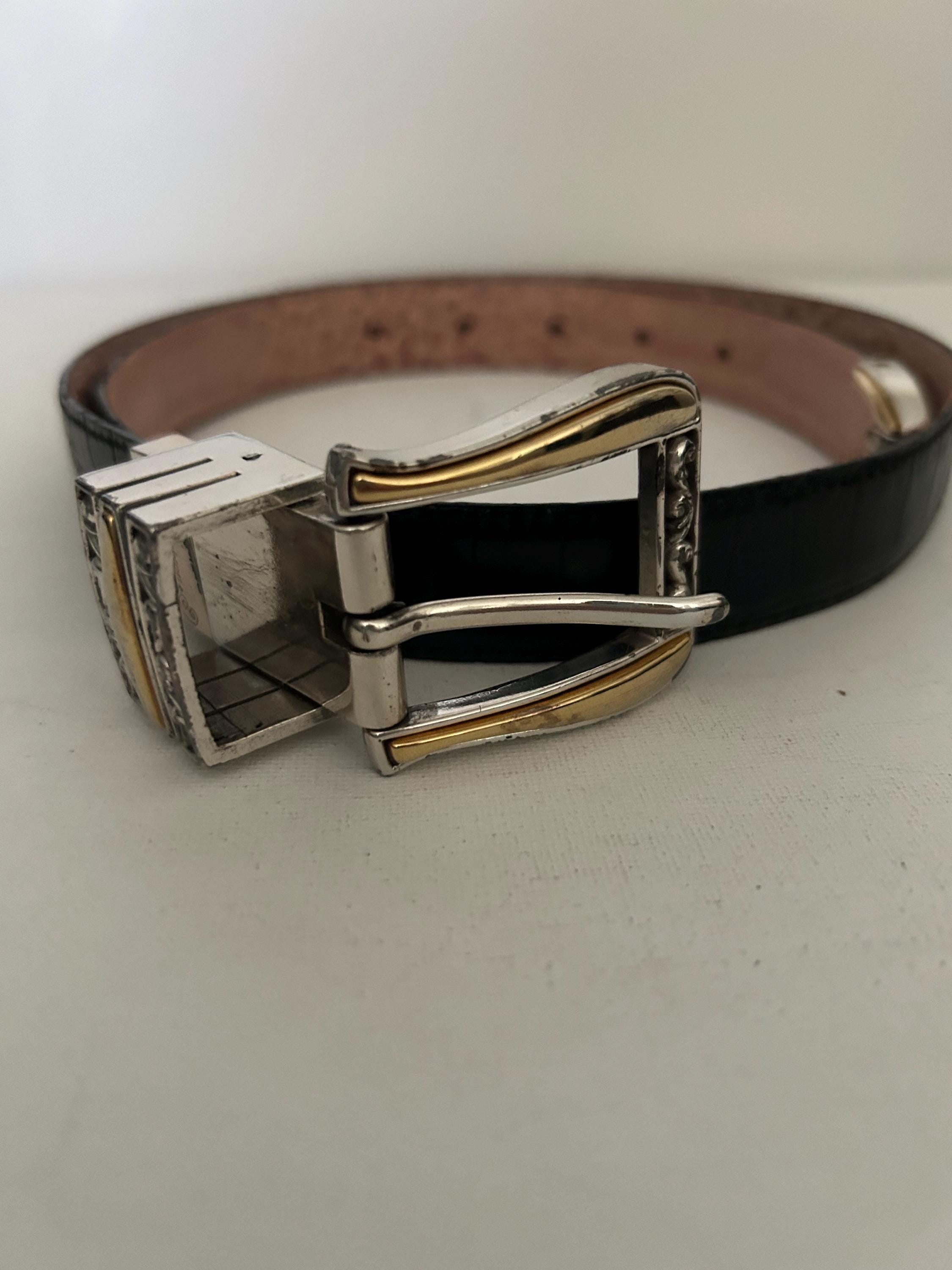 Ceinture Femme Brighton Deux Tons Marron Et Noir, Cuir, Taille M