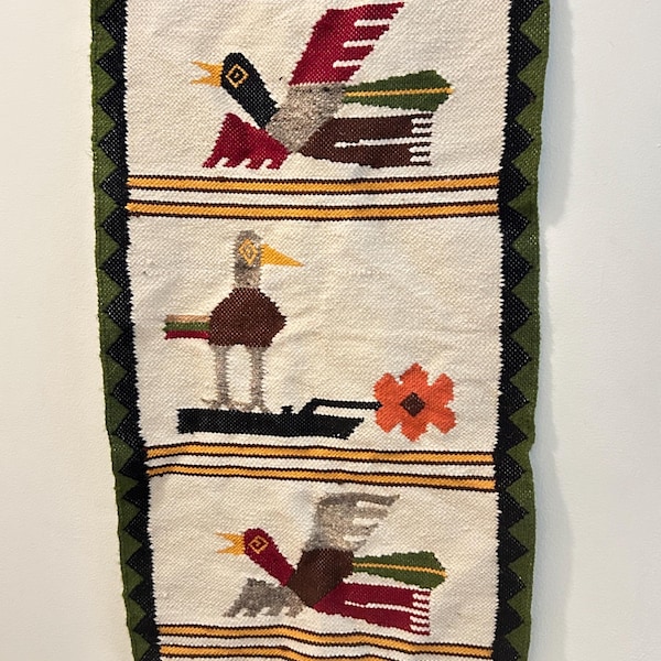 Vintage Handmade Indian Woven Wall Hanging