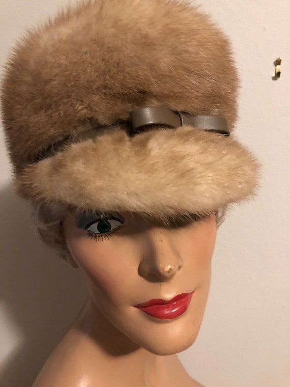 Mink and leather Hat