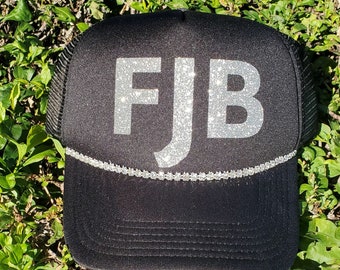 FJB Custom Trucker Hat with Glitter and rhinestone