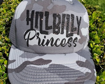 Country Girl Trucker Hats! Camo.  Hillbilly Princess.  MORE