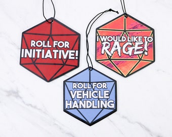 DnD D20 Air Fresheners Double-Sided Strong Smell Scent | DnD Gift | Gamer Gift | Christmas Birthday Geeky |