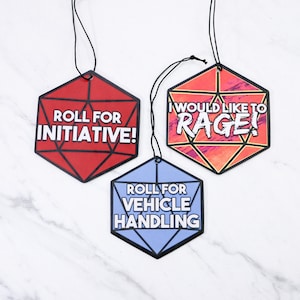 DnD D20 Air Fresheners Double-Sided Strong Smell Scent | DnD Gift | Gamer Gift | Christmas Birthday Geeky |