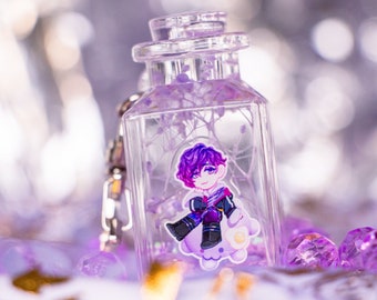 Uki in a Bottle || Oil Charm || Glitter Shaker Nijisanji Uki Violeta Snow Globe Vtuber Charm