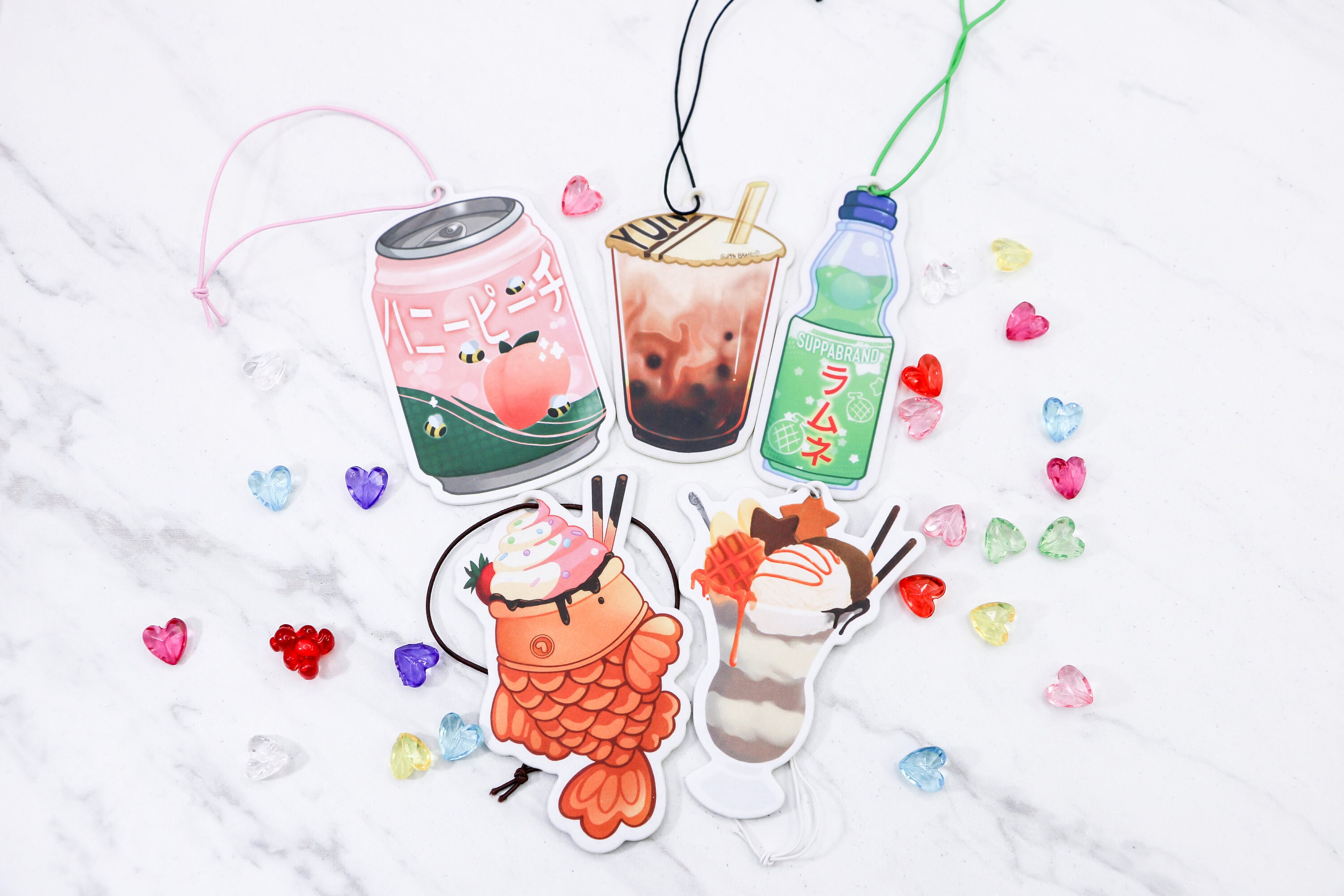 Kawaii Japanese Air Fresheners Double-Sided Strong Smell Scent Car Accessory || Cute Anime Christmas Gift