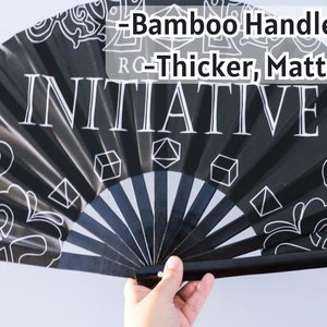 Roll for Initiative Black Dice Large CLACKER Hand Fan DnD Gift Gamer Gift Christmas Birthday Geeky image 4