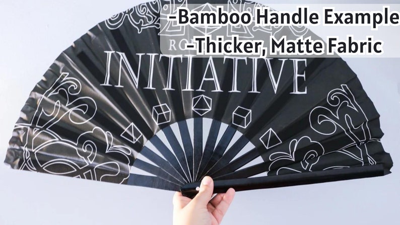 Roll for Initiative Black Dice Large CLACKER Hand Fan DnD Gift Gamer Gift Christmas Birthday Geeky image 4