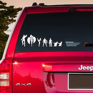 Superhero Stick Figure Family Decal: Avengers Car Window Sticker