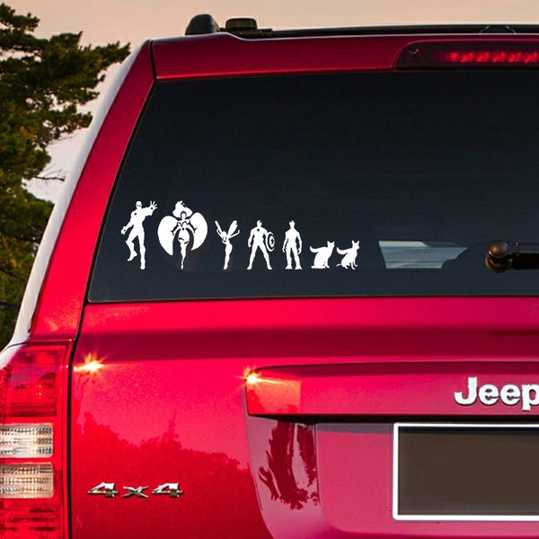 Superhero "Stick Figure" Family Decal Superhero Sticker Laptop Decal Avengers Marvel Home Decor