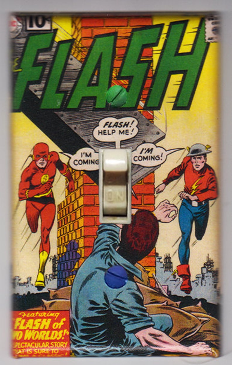 The Flash Light Switch Cover Plate Flash 123 DC Comics Etsy