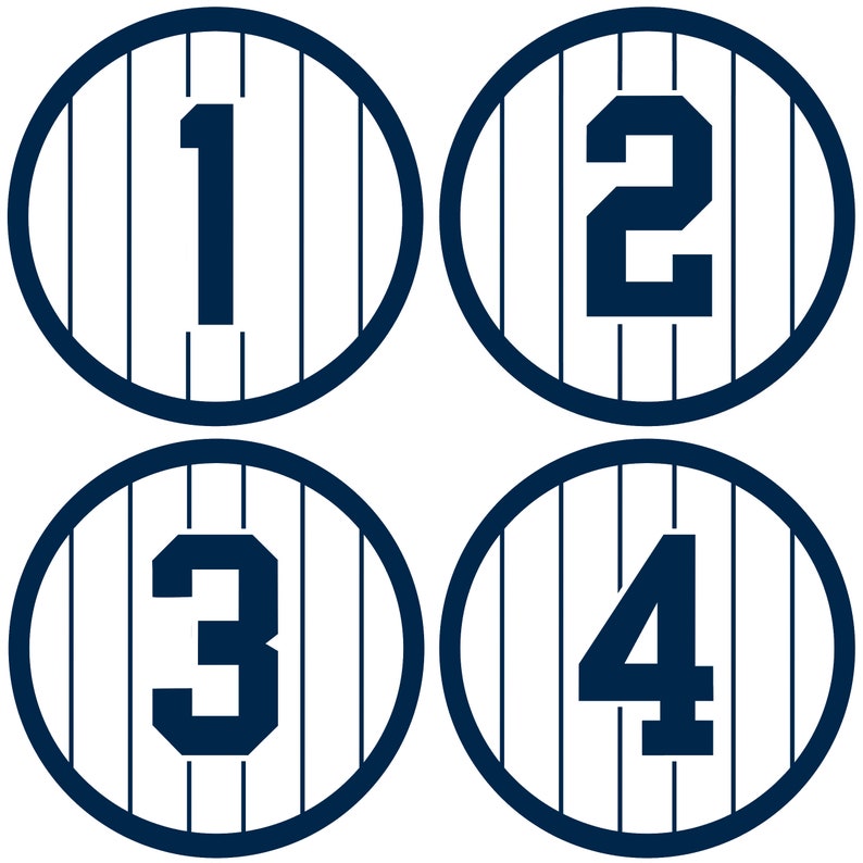 New York Yankees Retired Number Vinyl Decal New York Yankees Etsy