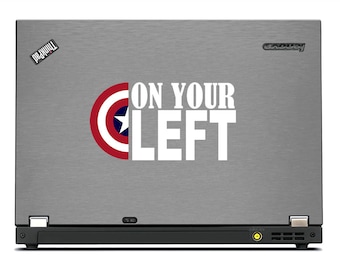 On Your Left Captain America Winter Soldier Vinyl Decal - Car Decal - Computer Decal Sticker