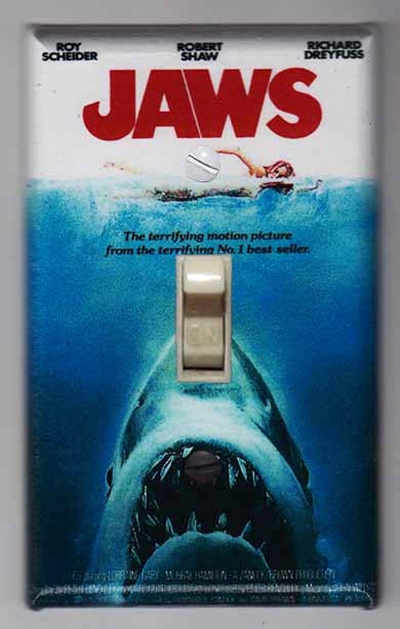 Jaws Movie Poster Light Switch Cover Plate Etsy Jaws Movie Poster Light Switch Cover Plate Etsy