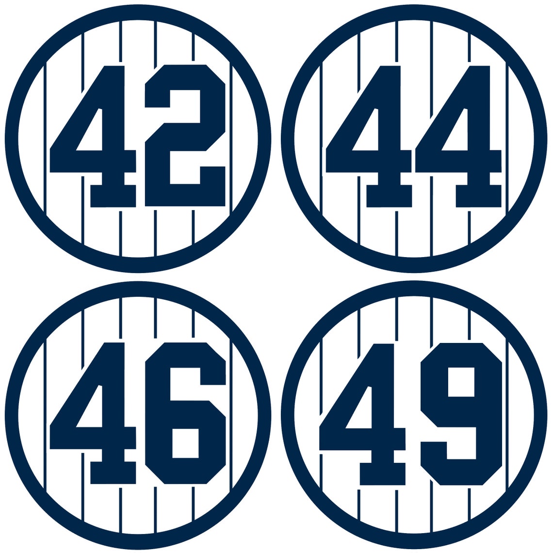 New York Yankees Número retirado Vinilo 22 Piezas Etsy España
