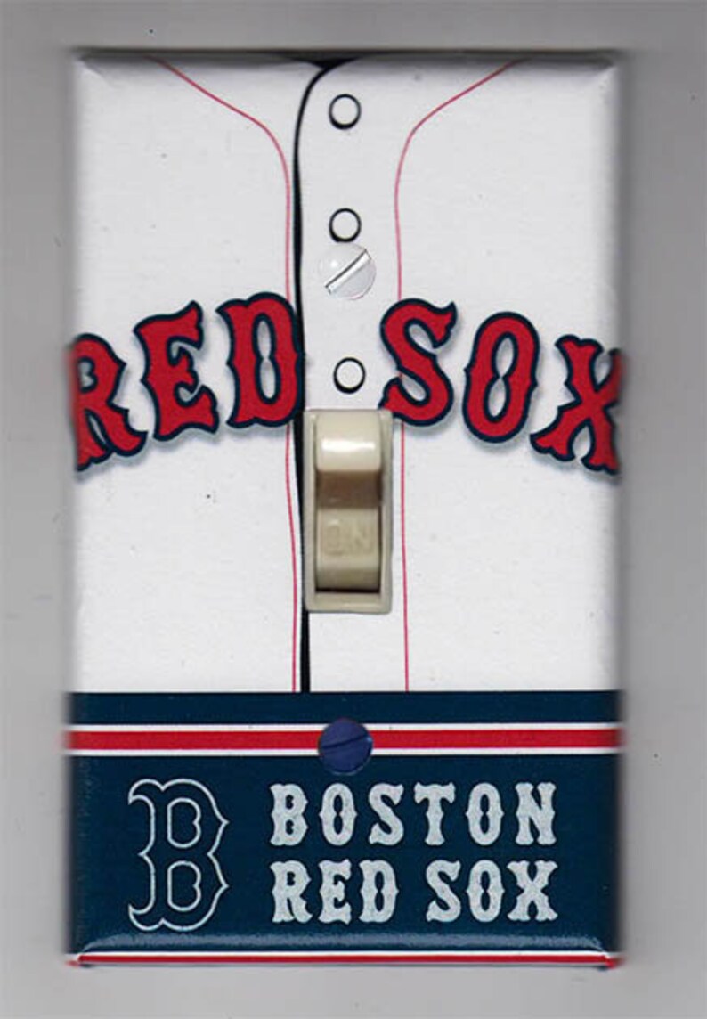 Boston Red Sox Home Jersey Light Switch Cover Plate Red Sox Etsy
