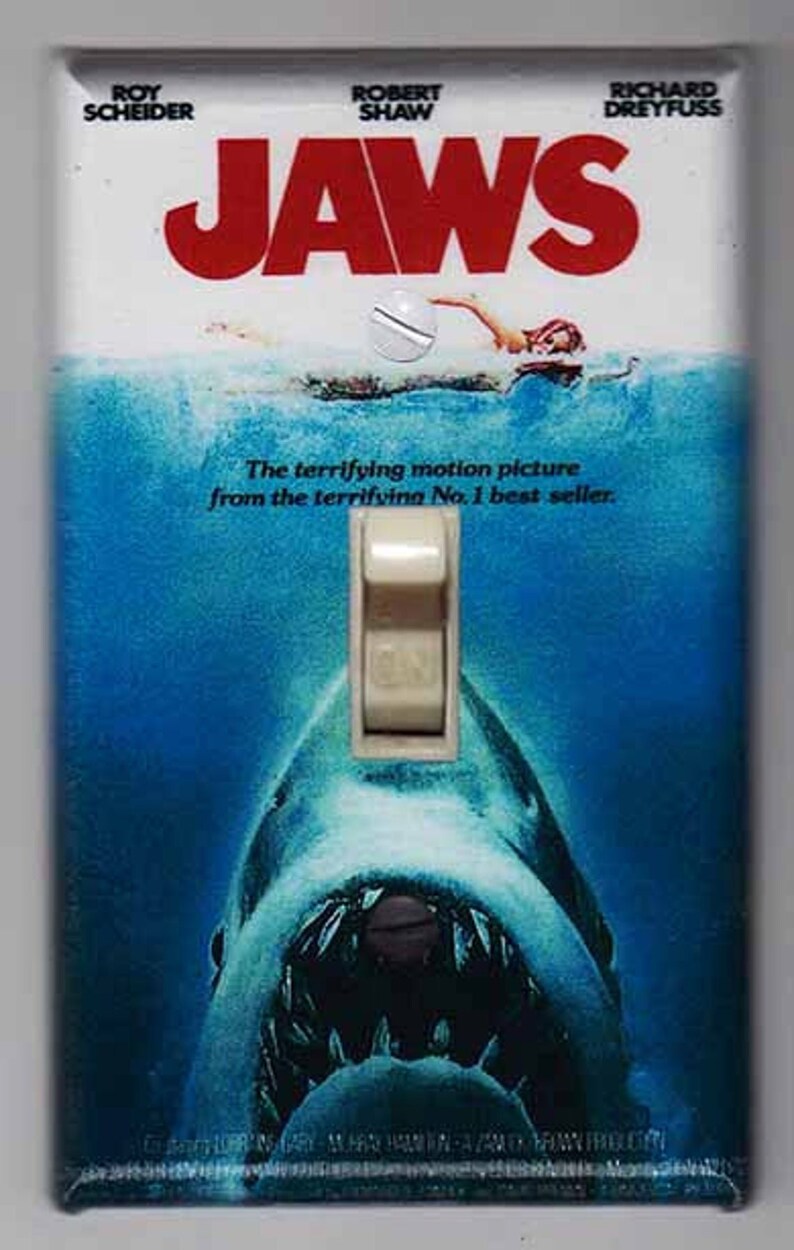 Jaws Movie Poster Light Switch Cover Plate Etsy