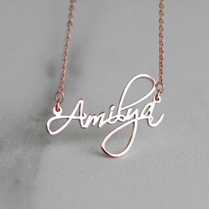 Cursive Name Necklace Personalized Name Necklace Personalized Jewelry Custom Name Plate Necklace Personalized Bridesmaids Gifts image 2