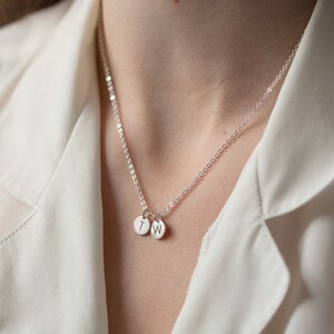 Dainty Initial Disc Necklace - Three Initial Name Necklace - Personalized Jewelry - Tiny Charm Necklace - Multiple Initial Necklace