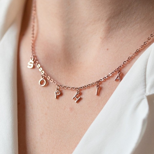 Name Necklace Hanging Letters 