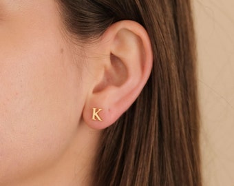 Custom Initial Earrings - Gold Alphabet Earrings - Stud Initial Earrings - Initial Stud - Dainty Initial Earrings - Letter Earrings F47