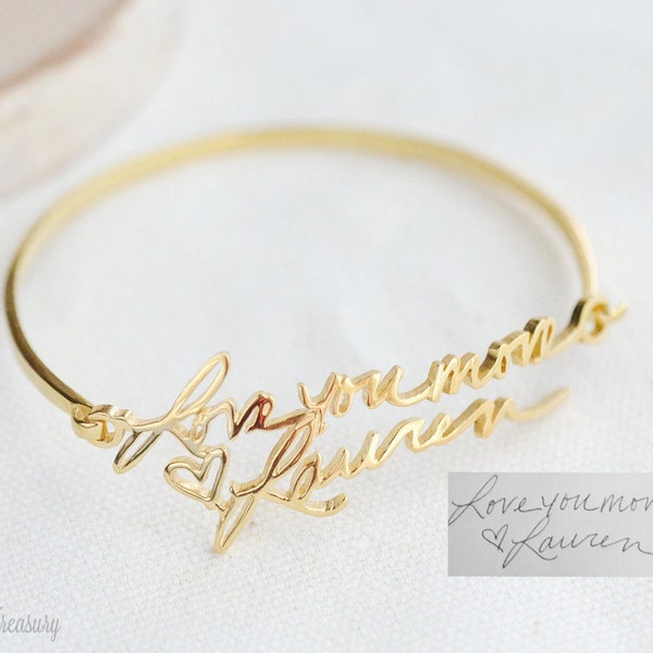 Handwriting Bracelet - Custom Actual Handwriting Jewelry - Personalized Bracelet - Memorial Bracelet - Wedding Gift - Bridesmaid Gift