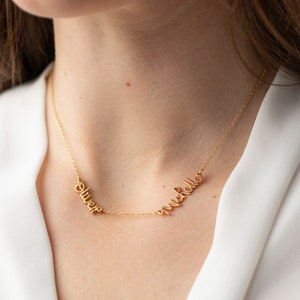 Dainty Name Jewelry - Personalized Name Jewelry - Customized Your Name Jewelry - Two Names Necklace - Wedding Gifts - Mothers Gifts D12
