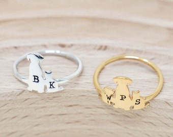 Custom Dog and Cat Ring - Personalized Pet Ring - Family Animal Jewelry - Animal Lover Ring - Pet Jewelry - Pet Mom Jewelry