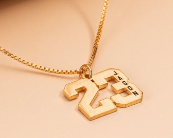 Custom Sport Number Necklace - Number Necklace - Number Year Necklace - Lucky Number Necklace With Name - Sport Lover - Basketball Number