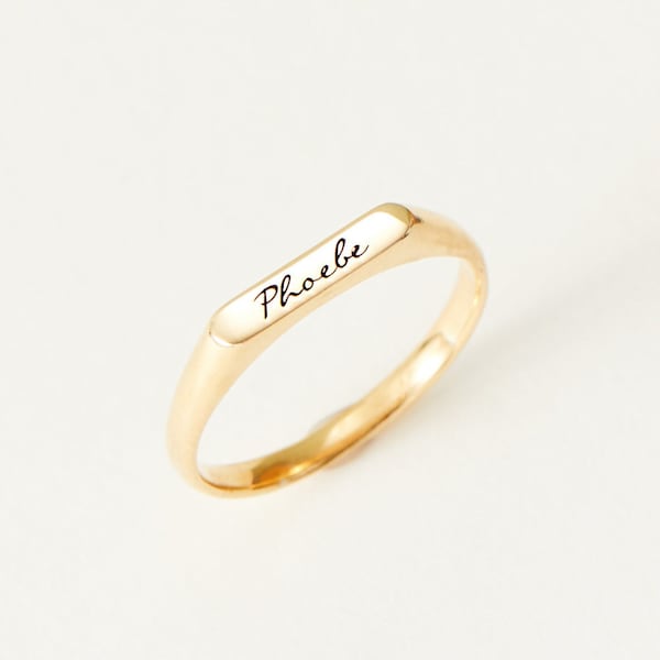 Anillo con nombre grabado - Anillo con nombre personalizado - Anillo apilable con nombre - Regalo para mamá - Regalo para ella - Regalos de Navidad F41