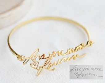 Handwriting Bracelet - Custom Actual Handwriting Jewelry - Personalized Bracelet - Memorial Bracelet - Wedding Gift - Bridesmaid Gift