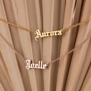 Curb Chain Name Necklace - Personalized Name Necklace with Curb Chain - Cuban Chain Name Necklace - Custom Name Necklace F77