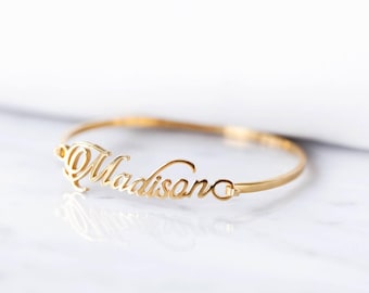 Custom Name Bangle - Personalized Bracelet - Personalized Bangle - Bridesmaid Gift - Wedding Gift - Christmas Gift