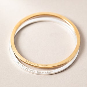 Personalized Message Bangle - Custom Skinny Bangle - Custom Words Bangle - Phrase Bangle - Stacking Mantra Bracelets - Christmas Stuffers 31