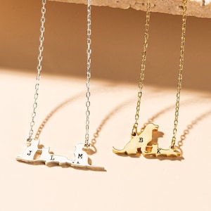 Custom Dog and Cat Initial Necklace - Personalized Pet Initial Necklace - Animal Lover Necklace - Pet Memorial Jewelry - Pet Lover Gift