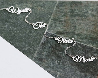 Four Names Necklace - Dainty 4 Names Necklace - Beautiful Name Necklace - Mother Necklace - Children Necklace - Name Jewelry Christmas Gift