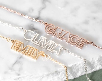 Benutzerdefinierte Name Halskette - ausgeschnitten Namen Halskette - modernen Namen Halskette - personalisierte Name Halskette - neue Mama Halskette - zierliche Name Schmuck