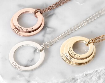 circle name necklace for mom