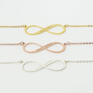 Personalized Infinity Necklace - Eternity Necklace - Necklace With Kid Names - Family Name Necklace - Three Name Necklace F37